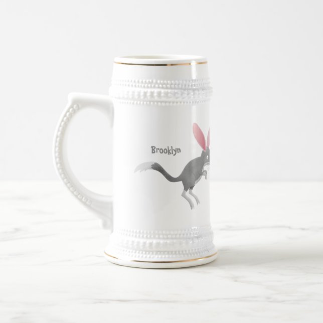 Jarra De Cerveza Personalizado de bilby australiano feliz (Izquierda)