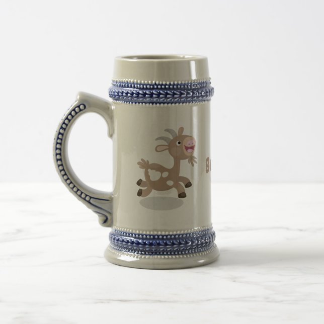 Jarra De Cerveza Personalizado de cabra alegre (Izquierda)