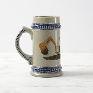 Jarra De Cerveza Personalizado de excavadora de naranja cúpula