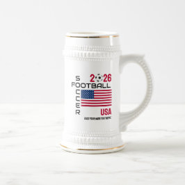 Jarra De Cerveza PERSONALIZADO de fútbol de EE. UU. 2026 CUALQUIER 