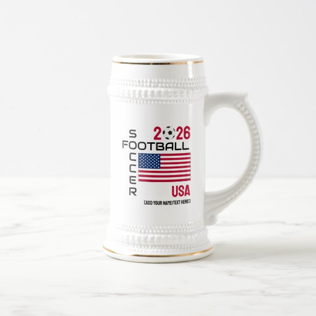 Jarra De Cerveza PERSONALIZADO de fútbol de EE. UU. 2026 CUALQUIER  (Derecha)