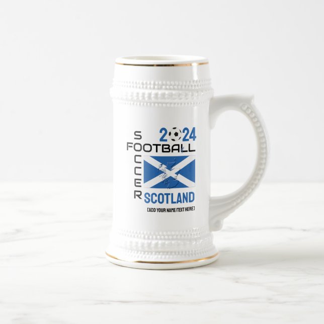 Jarra De Cerveza Personalizado DE Fútbol DE ESCOCIA 2024 CUALQUIER  (Derecha)