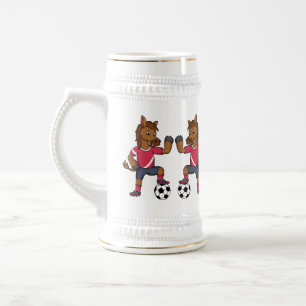 Jarra De Cerveza Personalizado de fútbol divertido y divertido