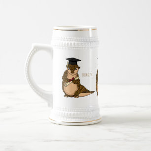 Jarra De Cerveza Personalizado de graduación de pangolin lindo