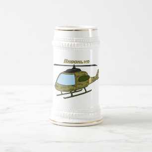 Jarra De Cerveza Personalizado de helicópteros de camoflage del ejé