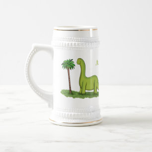 Jarra De Cerveza Personalizado de los dinosaurios de brontosauro ve