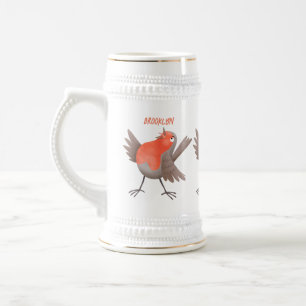 Jarra De Cerveza Personalizado de pájaro de burro canto