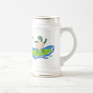 Jarra De Cerveza Personalizado divertida de la ola de tortugas