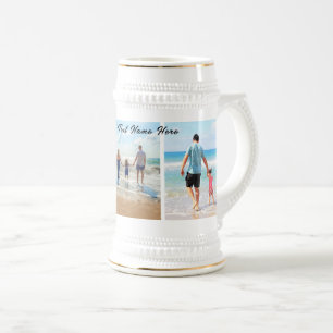 Jarra De Cerveza Personalizado Su cerveza Collage de fotos Stein co