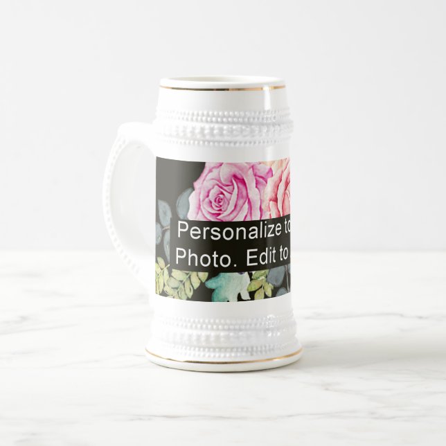 Jarra De Cerveza Personalizado Un eslogan de arte fotográfico Blanc (Anverso izquierdo)