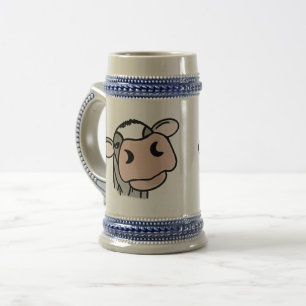 Jarra De Cerveza personalizado vaca lechera blanco negro rosa besar