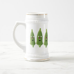 Jarra De Cerveza Personalizado vegetal de okra cantante
