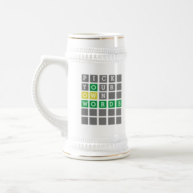 Jarra De Cerveza Personalizado Wordle Mug (Izquierda)