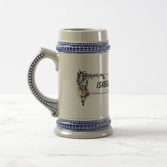 Jarra De Cerveza Pink Boho minimalist Ephemera ornament (Izquierda)