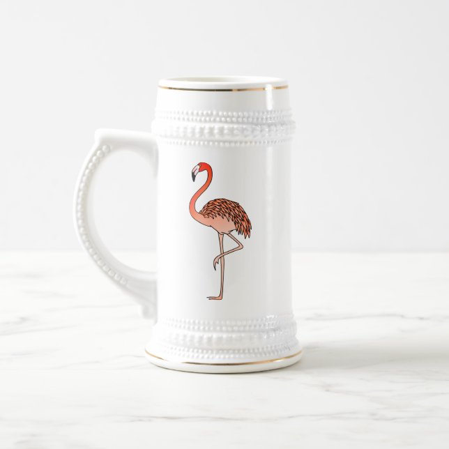 Jarra De Cerveza Pink Flamingo Bird Lineart-57567 Coffee Mug (Izquierda)