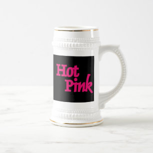 Jarra De Cerveza Pink negro mano izquierda blanco estribo dorado
