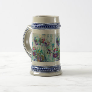 Jarra De Cerveza Pintura abstracta de colibrí