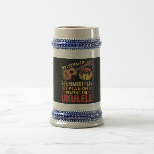 Jarra De Cerveza Plan de jubilación de ukulele divertido