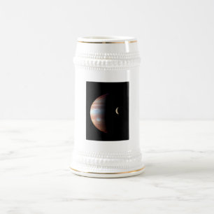 Jarra De Cerveza Planeta Gigante Gaseoso Júpiter y Luna Galileana I