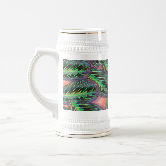 Jarra De Cerveza Plantas Calathea Follaje Patrón de Hoja (Izquierda)