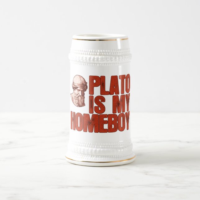 Jarra De Cerveza Platón es mi Homeboy (Centro)