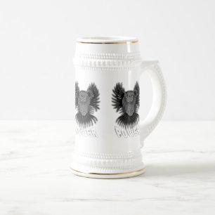 Jarra De Cerveza Poder negro y blanco
