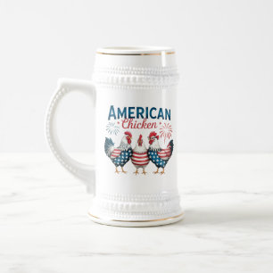 Jarra De Cerveza Pollo Patriótico Americano del 4 de Julio-62987