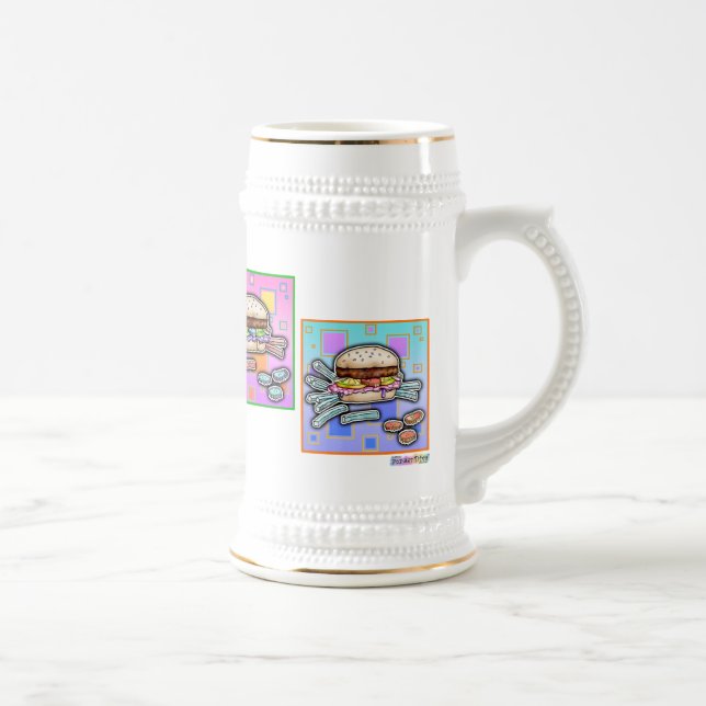 Jarra De Cerveza Pop Art HAMBURGER MUG - Beer Stein (Derecha)