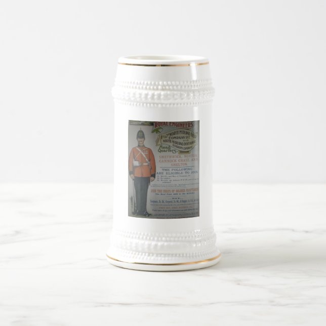 Jarra De Cerveza Poster real 1890 del reclutamiento de los (Centro)