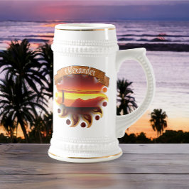 Jarra De Cerveza Puente de la Bahía de San Francisco Atardecer Vele