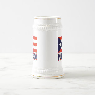 Jarra De Cerveza Puerto Rico y bandera puertorriqueña