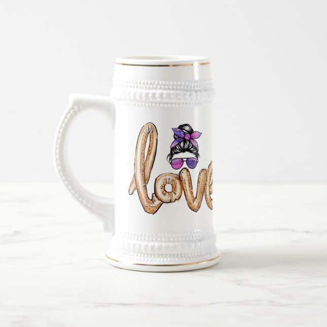 Jarra De Cerveza Purple Girly Girl Gafas de sol El día de San Valen (Izquierda)
