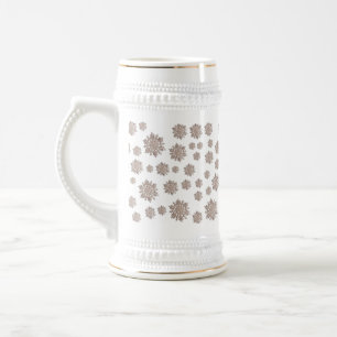 Jarra De Cerveza Purpurina Snowflakes