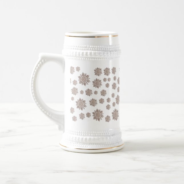 Jarra De Cerveza Purpurina Snowflakes (Izquierda)
