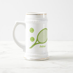 Jarra De Cerveza Raca de bolas de tenis verde personalizada