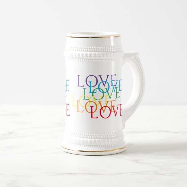 Jarra De Cerveza RAINBOW LOVE White & Gold Stein (Anverso derecho)