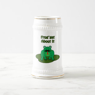 Jarra De Cerveza Rana verde - Rana Acerca De Ella