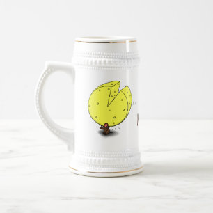 Jarra De Cerveza Ratón blanco con ilustracion personalizado de ques