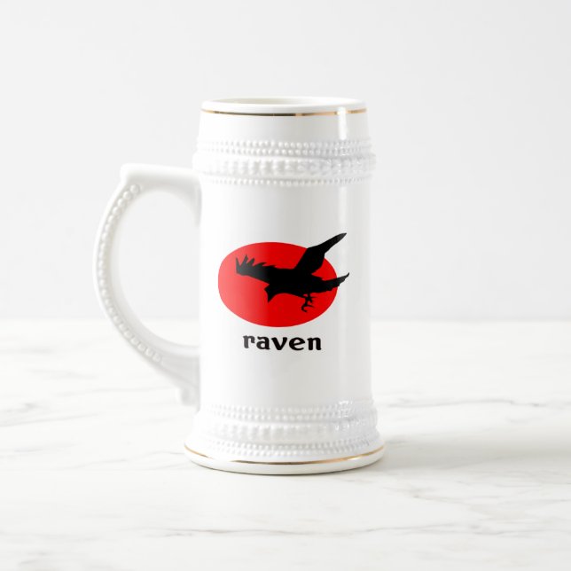Jarra De Cerveza Raven sobre el sol rojo (Izquierda)