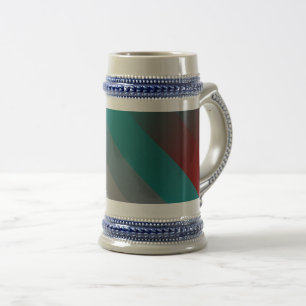 Jarra De Cerveza Rayas grises burdeos verde azuladas
