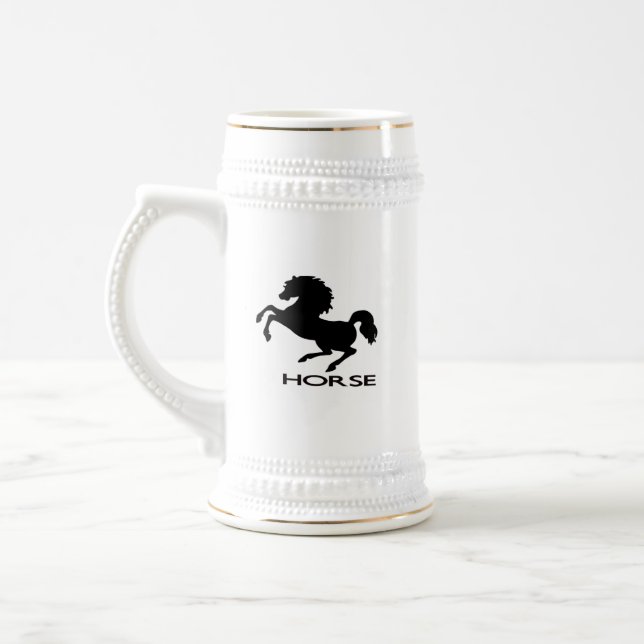 Jarra De Cerveza Rearing Horse Silhouette (Izquierda)