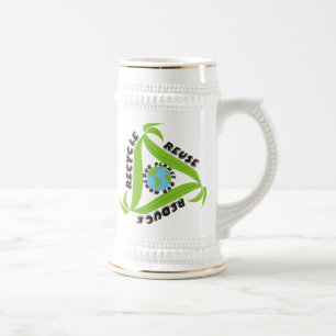 Jarra De Cerveza Reciclar, reutilizar, reducir los mugs