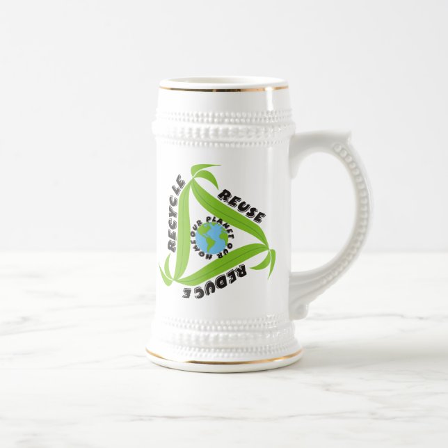 Jarra De Cerveza Reciclar, reutilizar, reducir los mugs (Derecha)