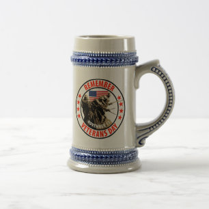 Jarra De Cerveza Recuerde el día de veteranos