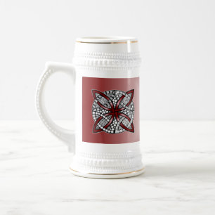 Jarra De Cerveza Red Celtic Knot Art Original