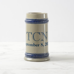 Jarra De Cerveza Regalo clásico personalizado para padrino Azul Tan
