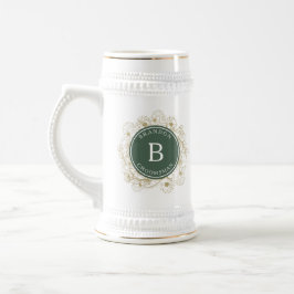 Jarra De Cerveza Regalo de Olive Green Elegant Groomsmen