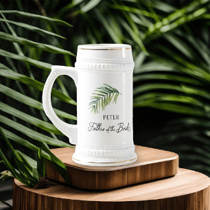 Jarra De Cerveza Regalo para la fiesta de boda con hoja de palma pa