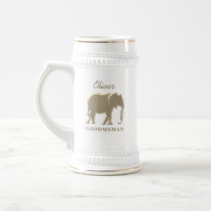 Jarra De Cerveza Regalo personalizado de elefante de oro para padri