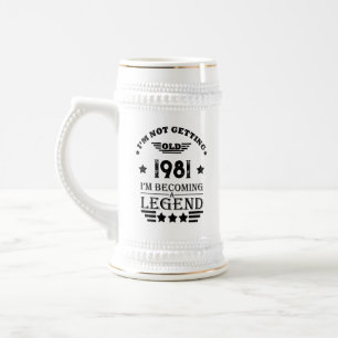 Jarra De Cerveza Regalos de cumpleaños vintage personalizados blanc